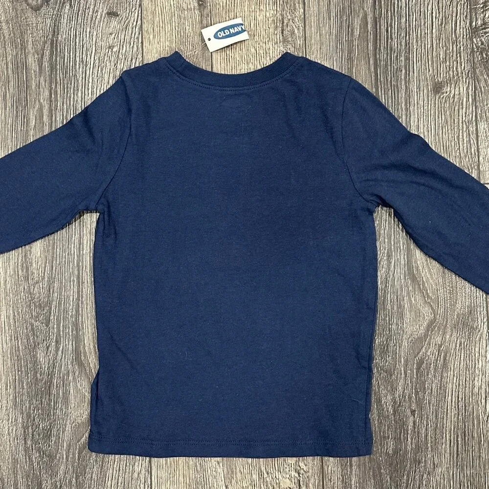 Old Navy Blue Long-sleeved Explore Planets Shirt, Size 4T